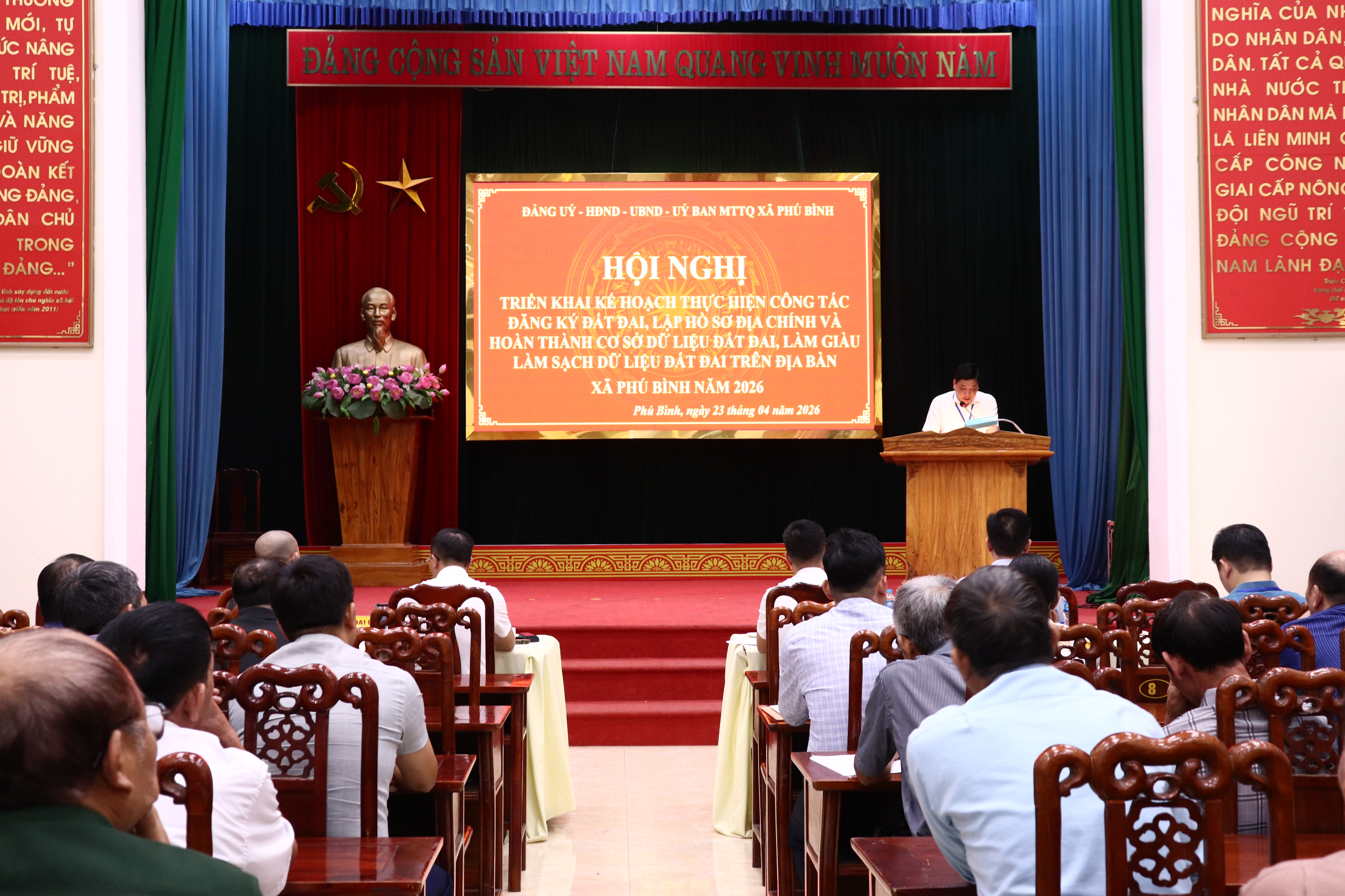 Xã Phú Bình triển khai công tác đăng ký đất đai hoàn thành cơ sở dữ liệu đất đai, làm giàu, làm sạch dữ liệu đất đai năm 2026