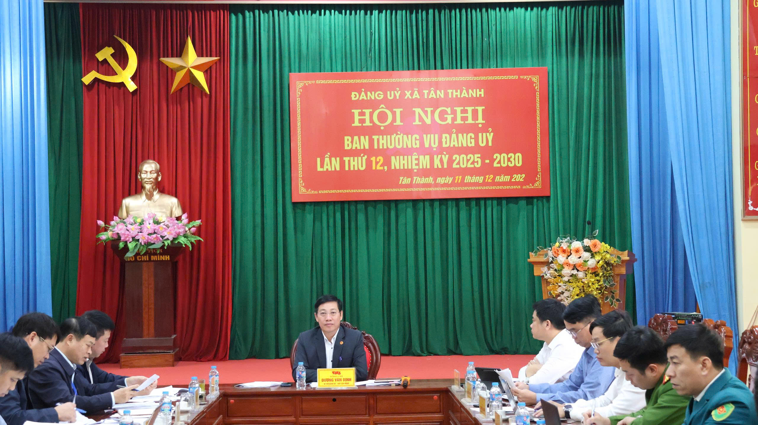 XÃ TÂN THÀNH TỔ CHỨC HỘI NGHỊ BAN THƯỜNG VỤ ĐẢNG UỶ VÀ BAN CHẤP HÀNH ĐẢNG BỘ XÃ (MỞ RỘNG)