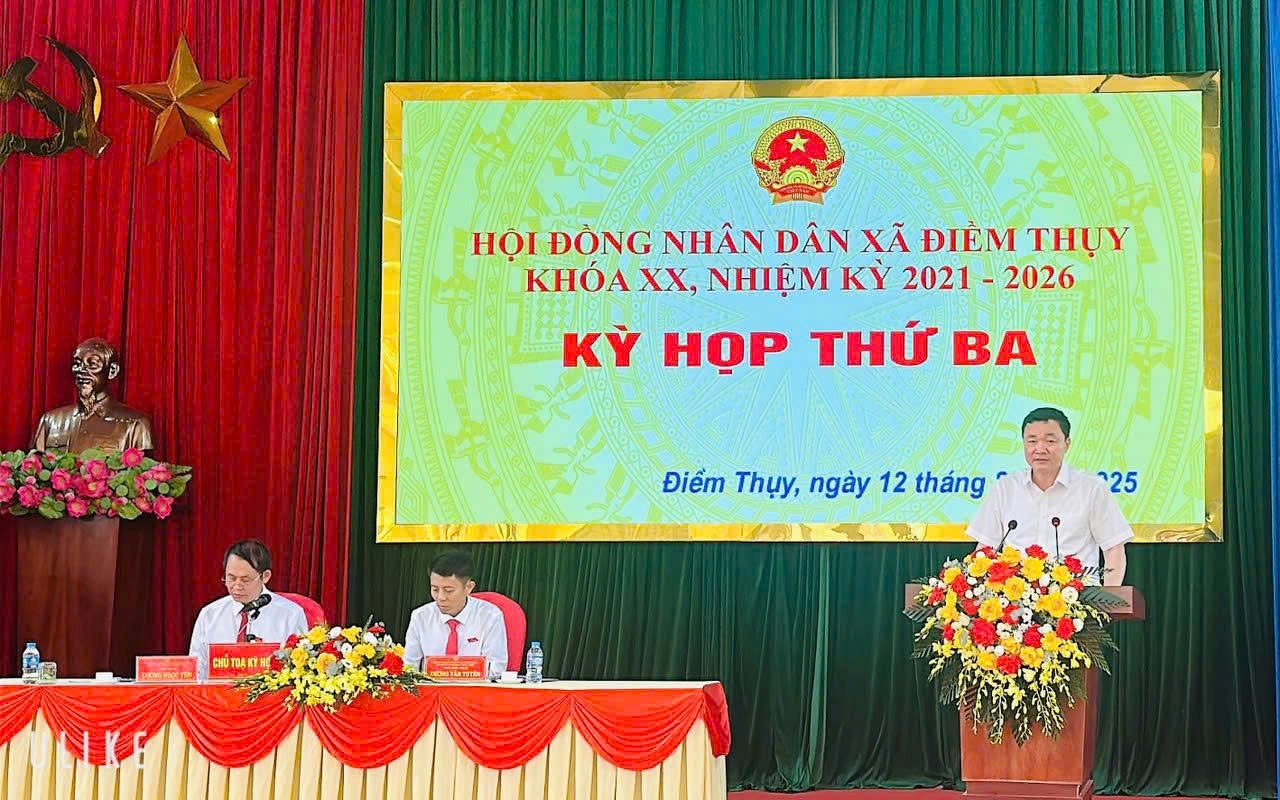 HĐND xã Điềm Thụy khoá XX, nhiệm kỳ 2021 - 2026 tổ chức kỳ họp thứ ba
