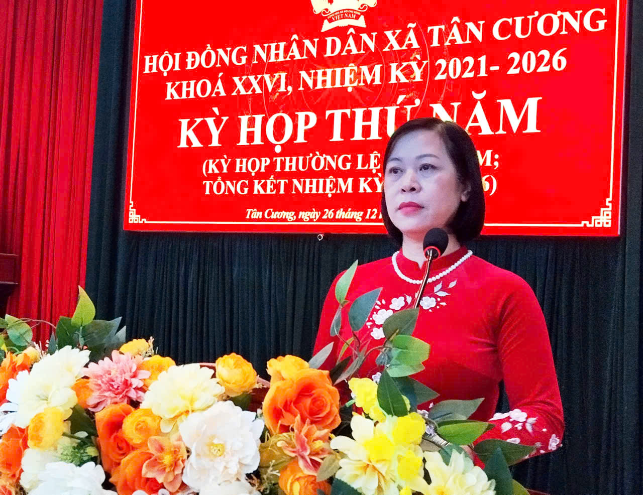 HĐND XÃ TÂN CƯƠNG KHÓA XXVI, NHIỆM KỲ 2021 - 2026: KỲ HỌP THỨ NĂM ( KỲ HỌP THƯỜNG LỆ CUỐI NĂM), TỔNG KẾT NHIỆM KỲ 2021 - 2026