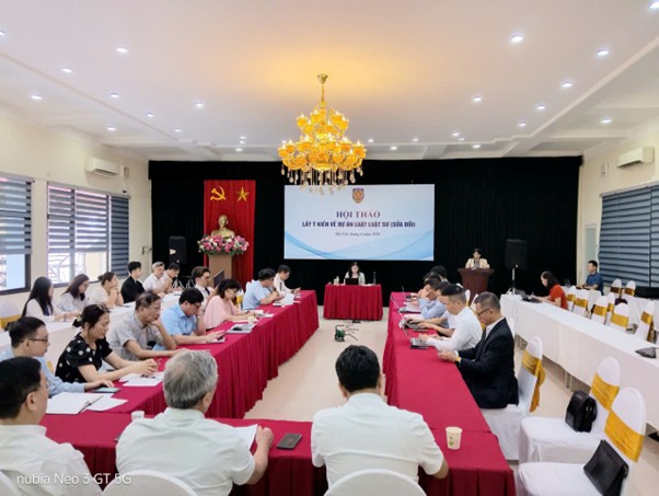 Cục Bổ trợ tư pháp - Bộ Tư pháp tổ chức Hội thảo lấy ý kiến đối với hồ sơ dự án Luật Luật sư (sửa đổi)