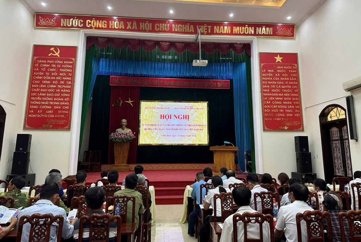 Trung tâm Trợ giúp pháp lý Nhà nước tỉnh Thái Nguyên tổ chức tư vấn pháp luật và truyền thông về trợ giúp pháp lý hưởng ứng ngày “ Người khuyết tật Việt Nam 18/4”