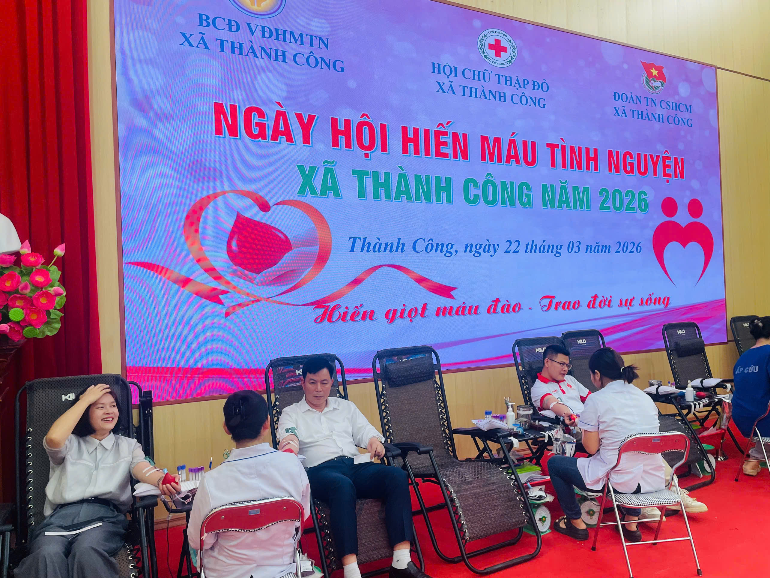 Ngày hội hiến máu tại xã Thành Công thu được 174 đơn vị máu