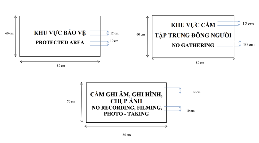 Quy định khu vực bảo vệ; khu vực cấm tập trung đông người; cấm ghi âm, ghi hình, chụp ảnh; cấm hoặc hạn chế người và phương tiện giao thông