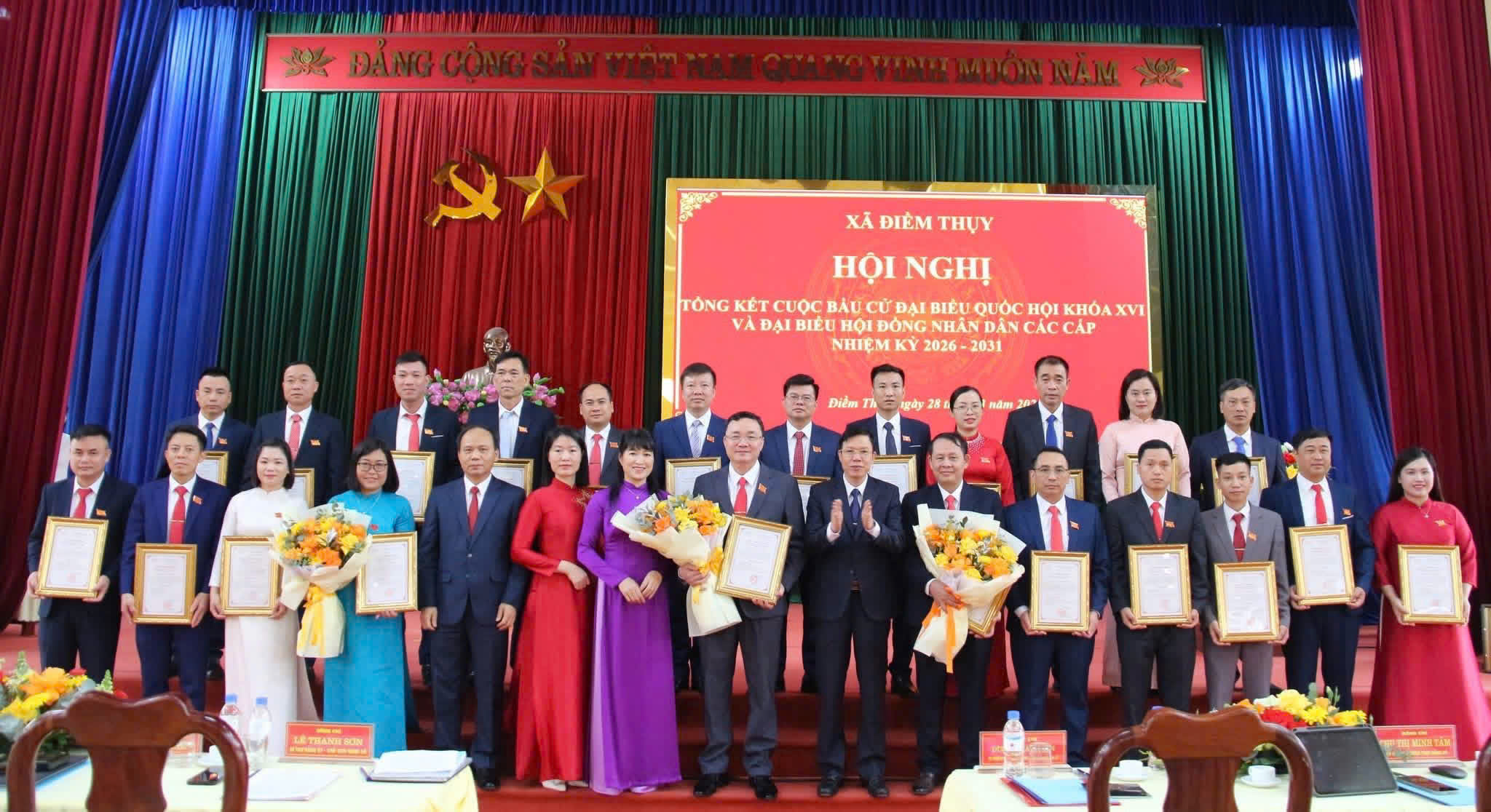 Xã Điềm Thụy tổng kết cuộc bầu cử đại biểu Quốc hội khóa XVI và đại biểu HĐND các cấp nhiệm kỳ 2026 - 2031