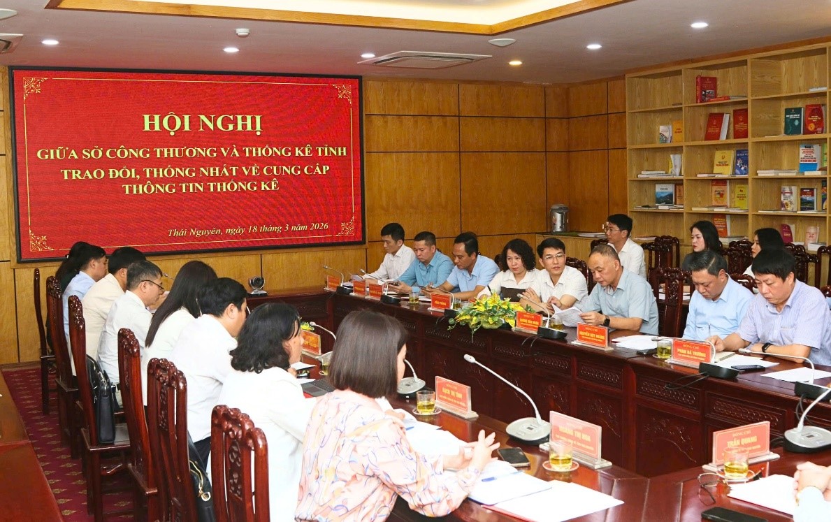 Sở Công Thương và Thống kê tỉnh Thái Nguyên thống nhất phối hợp cung cấp số liệu phục vụ điều hành kinh tế - xã hội