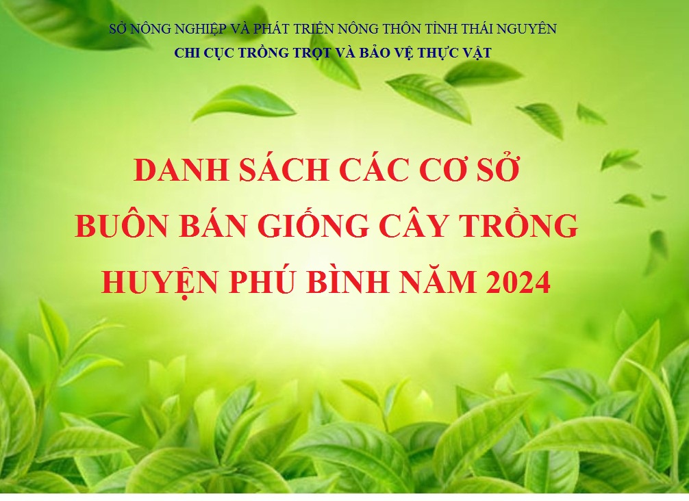 Danh sách cơ sở buôn bán  giống cây trồng tại huyện Phú Bình
