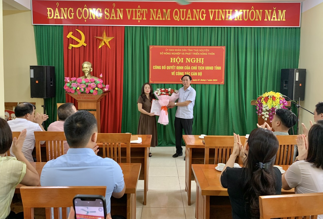 Lễ công bố quyết định bổ nhiệm Chi cục trưởng Chi cục Quản lý chất lượng Nông lâm sản và Thủy sản tỉnh Thái Nguyên