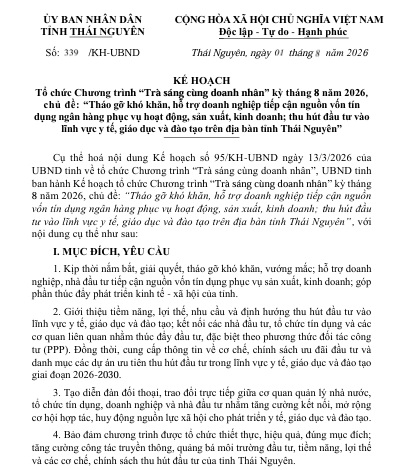 “Trà sáng cùng doanh nhân” tháng 8: Đồng hành tháo gỡ khó khăn, khơi thông nguồn vốn cho doanh nghiệp