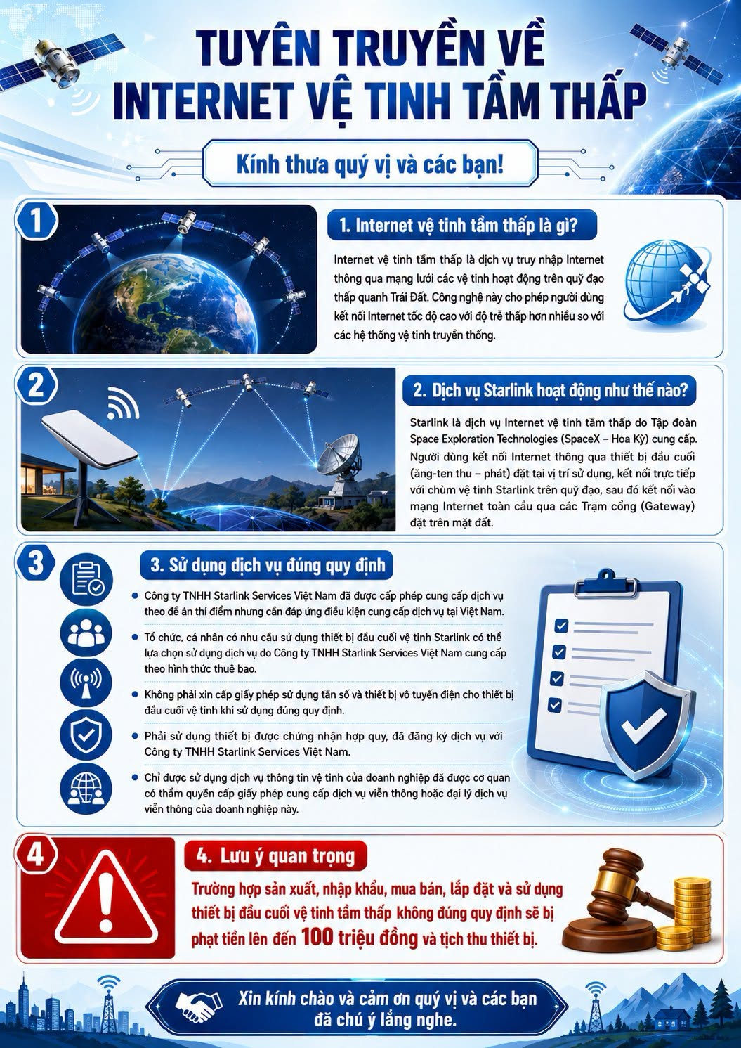 TĂNG CƯỜNG CÔNG TÁC TUYÊN TRUYỀN VỀ INTERNET VỆ TINH TẦM THẤP