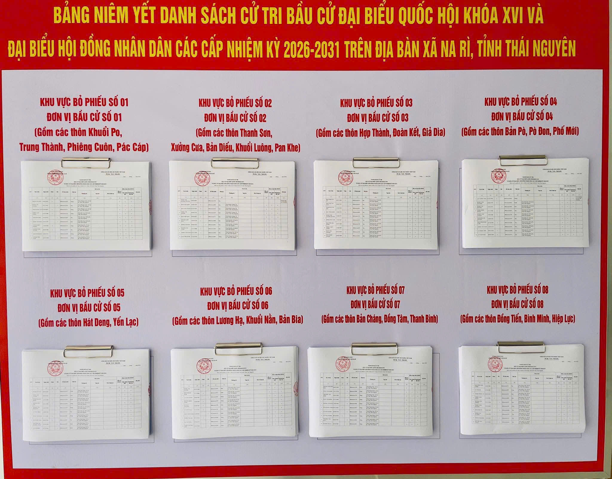 Thông báo niêm yết danh sách cử tri