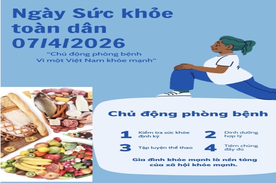 Hưởng ứng Ngày Sức khỏe toàn dân 07/4/2026: “Chủ động phòng bệnh - Vì một Việt Nam khỏe mạnh”