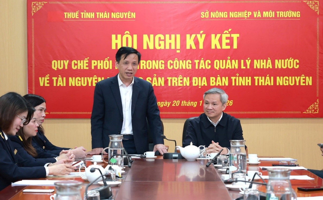 Hội nghị ký kết Quy chế phối hợp trong công tác quản lý nhà nước về tài nguyên khoáng sản trên địa bàn tỉnh