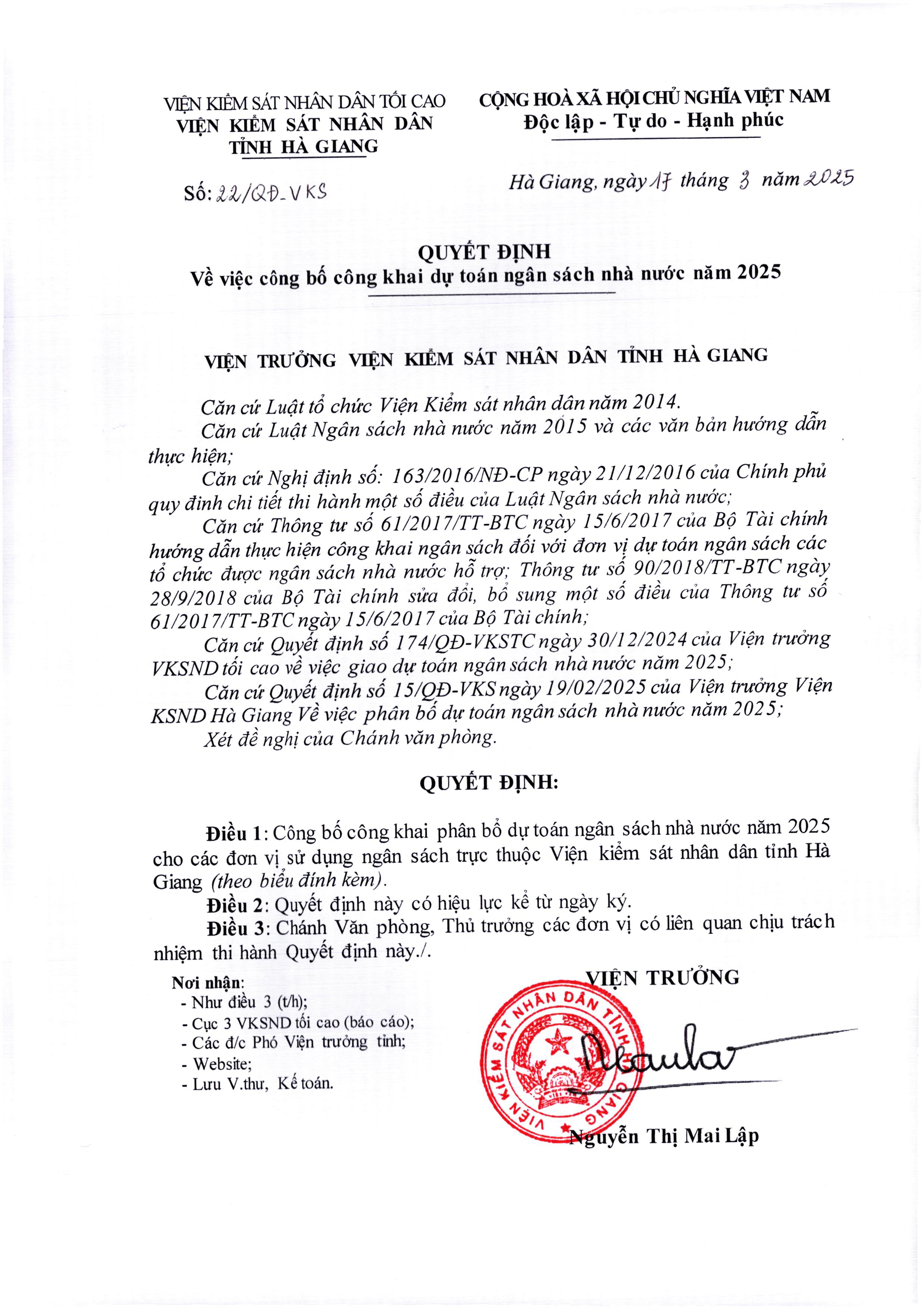 Công khai dự toán ngân sách nhà nước năm 2025