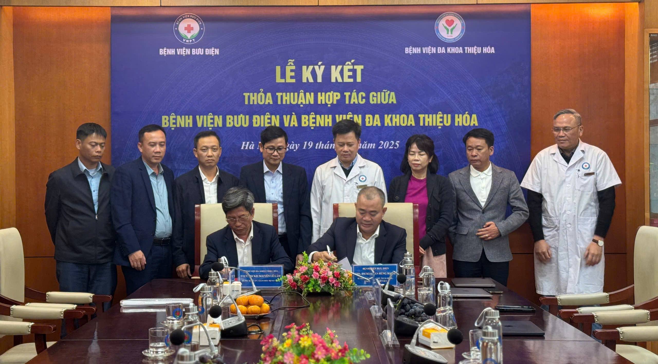 BỆNH VIỆN BƯU ĐIỆN KÝ KẾT THỎA THUẬN HỢP TÁC TOÀN DIỆN VỚI BỆNH VIỆN ĐA KHOA THIỆU HÓA