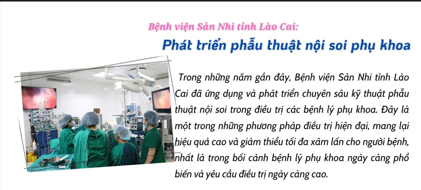 Bệnh viện Sản Nhi tỉnh Lào Cai: Phát triển phẫu thuật nội soi phụ khoa