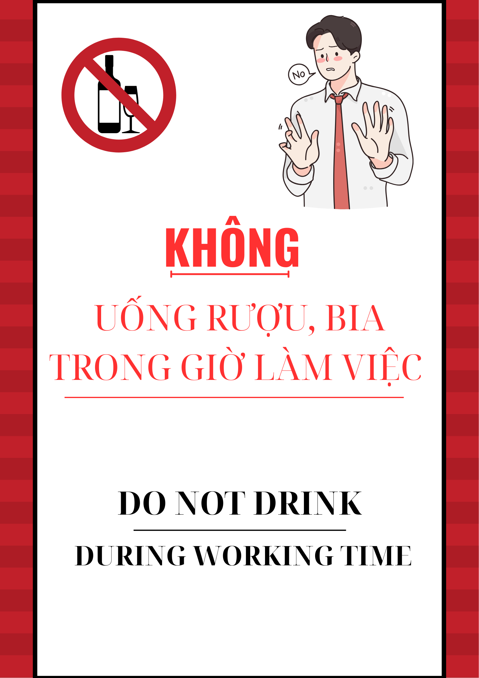 Nghiêm cấm sử dụng rượu, bia trong giờ làm việc