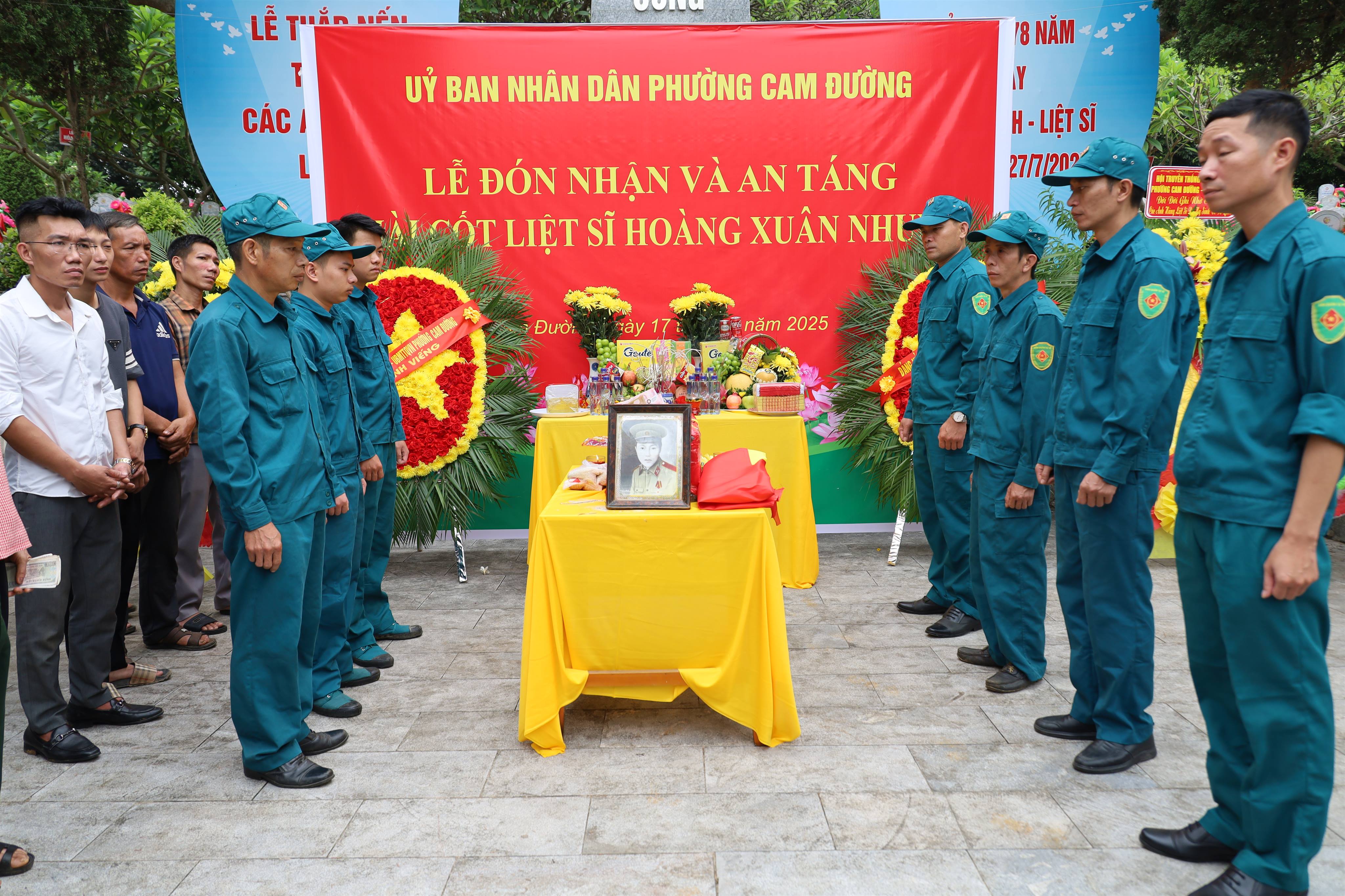 Phường Cam Đường tổ chức lễ đón nhận và an táng hài cốt liệt sĩ Hoàng Xuân Nhung