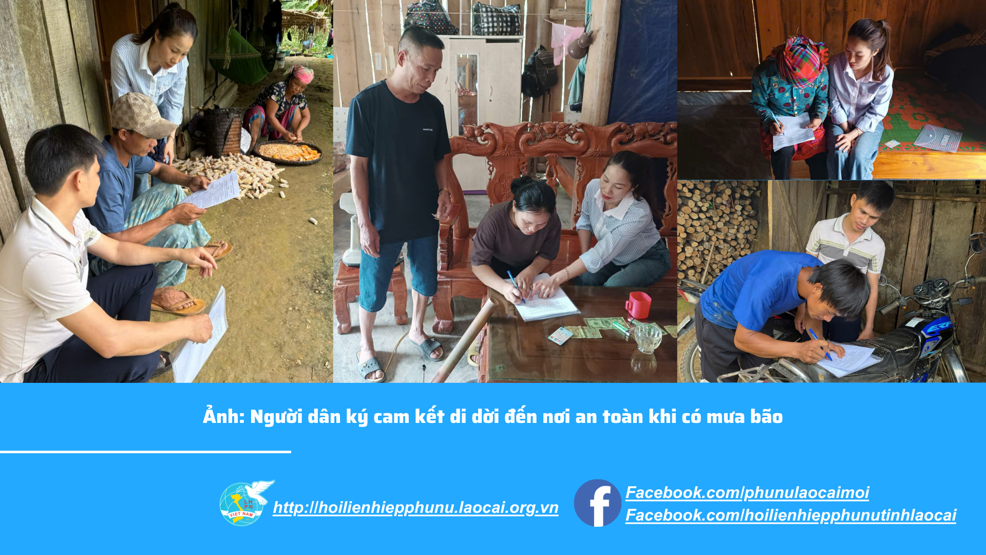 Mỏ Vàng: Hội Phụ nữ tuyên truyền, vận động người dân ký cam kết di dời khi có mưa bão