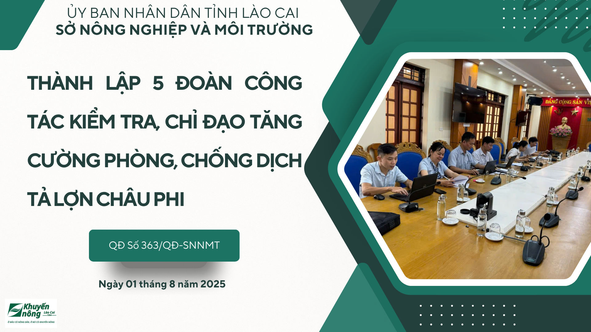 Lào Cai: Thành lập 5 đoàn công tác kiểm tra, chỉ đạo tăng cường phòng, chống Dịch tả lợn Châu Phi