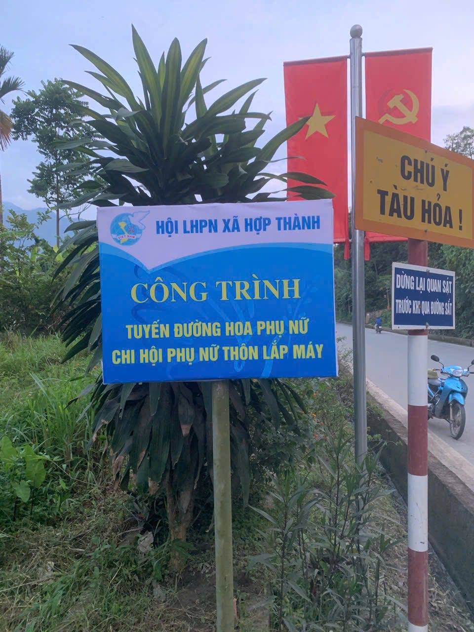 Những bông hoa nở trên tuyến đường kiểu mẫu ở xã Hợp Thành