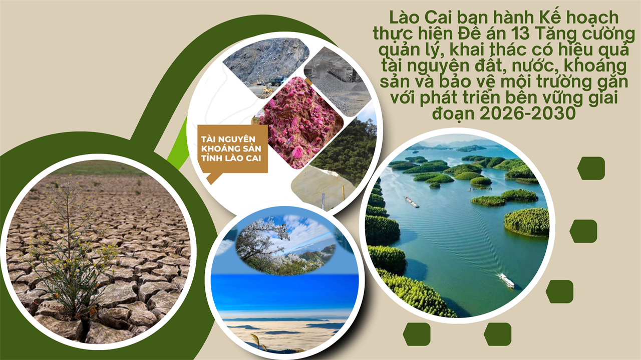 Lào Cai ban hành Kế hoạch thực hiện Đề án 13 Tăng cường quản lý, khai thác có hiệu quả tài nguyên đất, nước, khoáng sản và bảo vệ môi trường gắn với phát triển bền vững giai đoạn 2026-2030