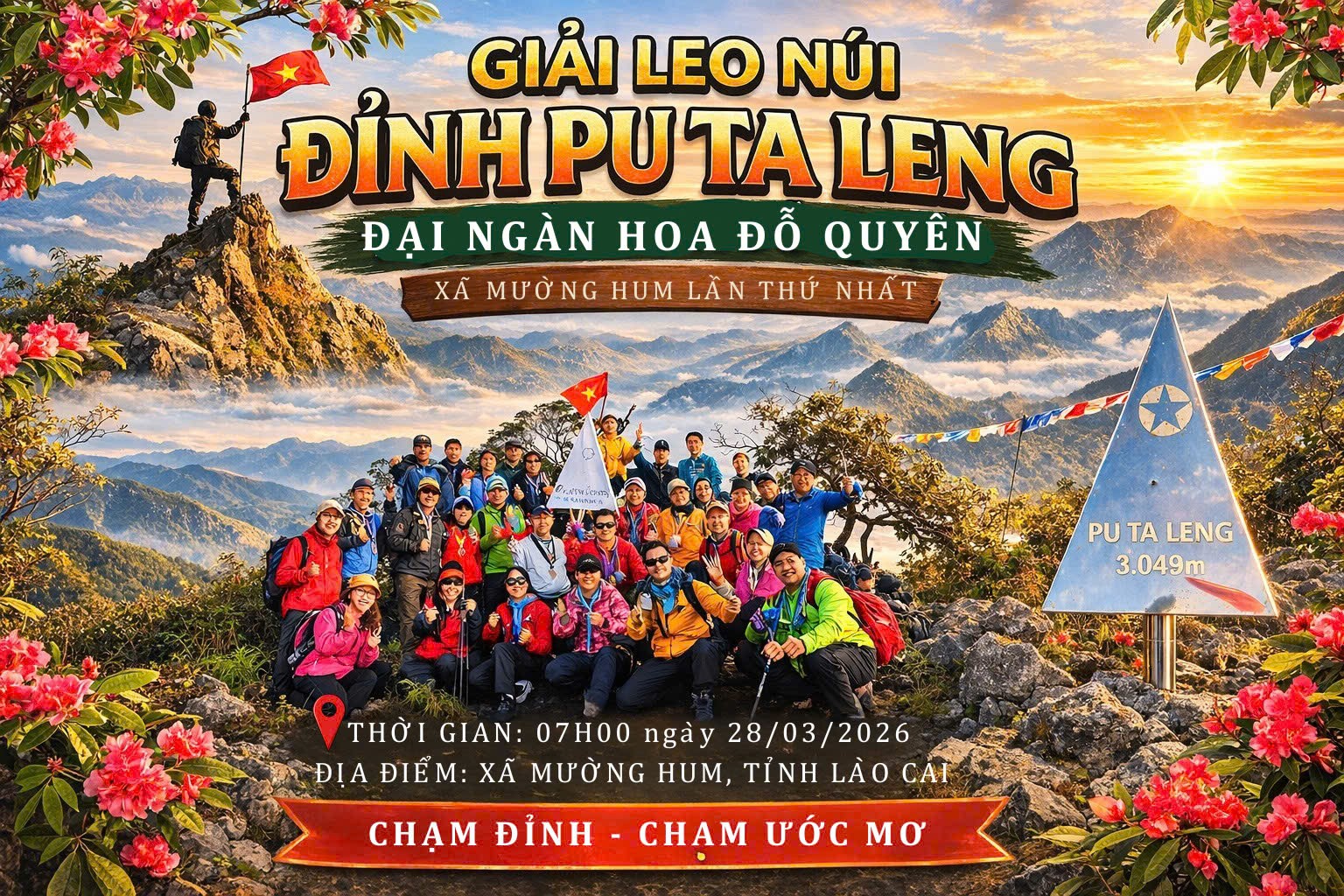 Lào Cai tổ chức giải leo núi chinh phục đỉnh Pu Ta Leng vào ngày 28/3