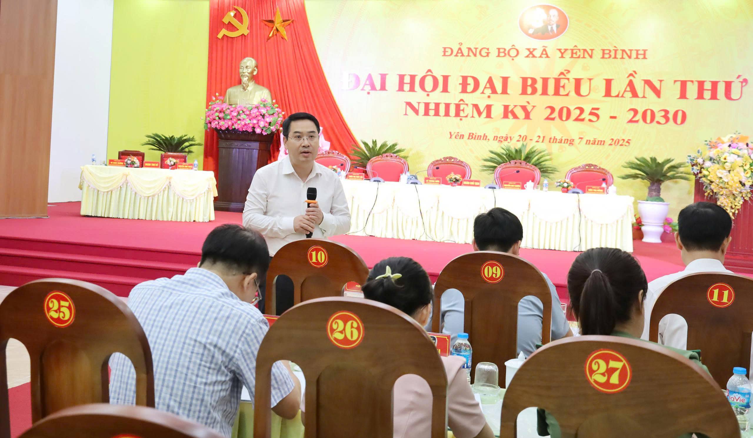 Phó Bí thư Tỉnh ủy Nguyễn Tuấn Anh dự, chỉ đạo tổng duyệt chương trình Đại hội điểm Đảng bộ xã Yên Bình, nhiệm kỳ 2025 - 2030