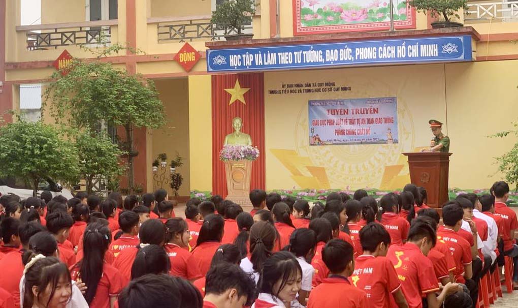 Xã Quy Mông tăng cường triển khai đồng bộ nhiều giải pháp bảo đảm trật tự, an toàn giao thông