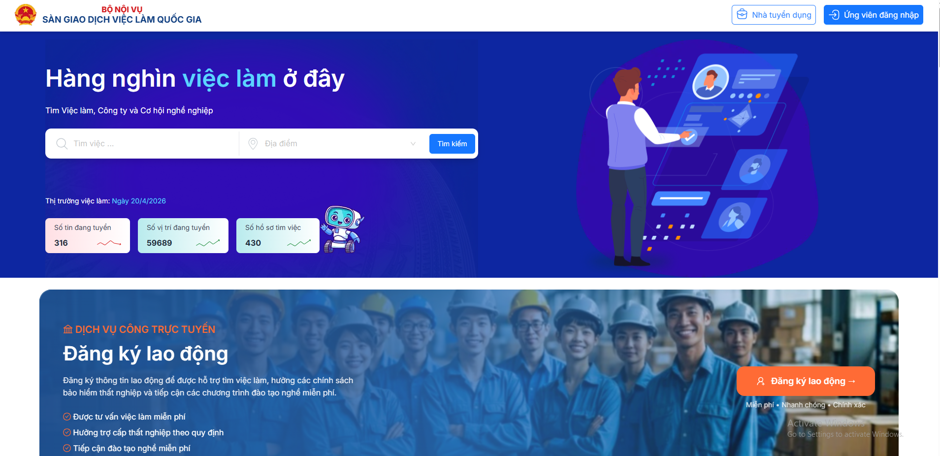 Sàn giao dịch việc làm quốc gia: Công cụ kết nối cung - cầu lao động hiệu quả