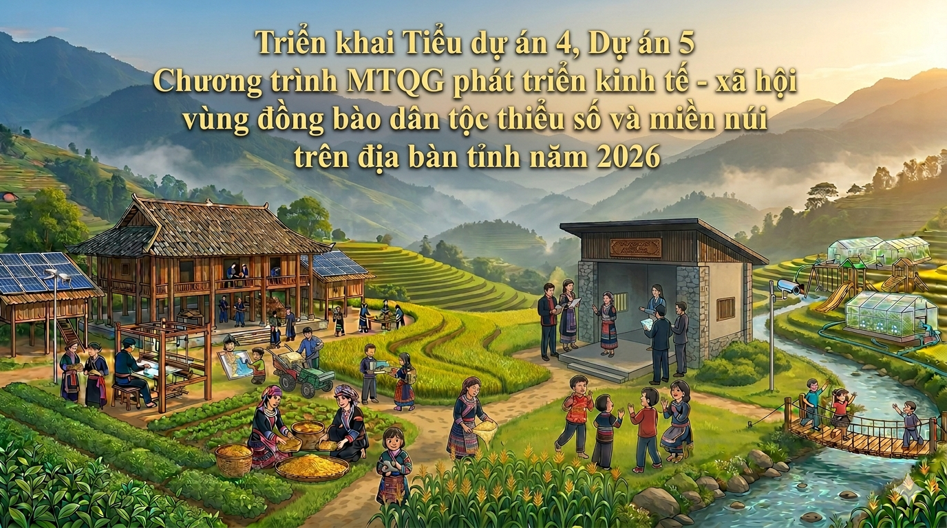Triển khai Tiểu dự án 4, Dự án 5 Chương trình MTQG phát triển kinh tế - xã hội vùng đồng bào dân tộc thiểu số và miền núi trên địa bàn tỉnh năm 2026