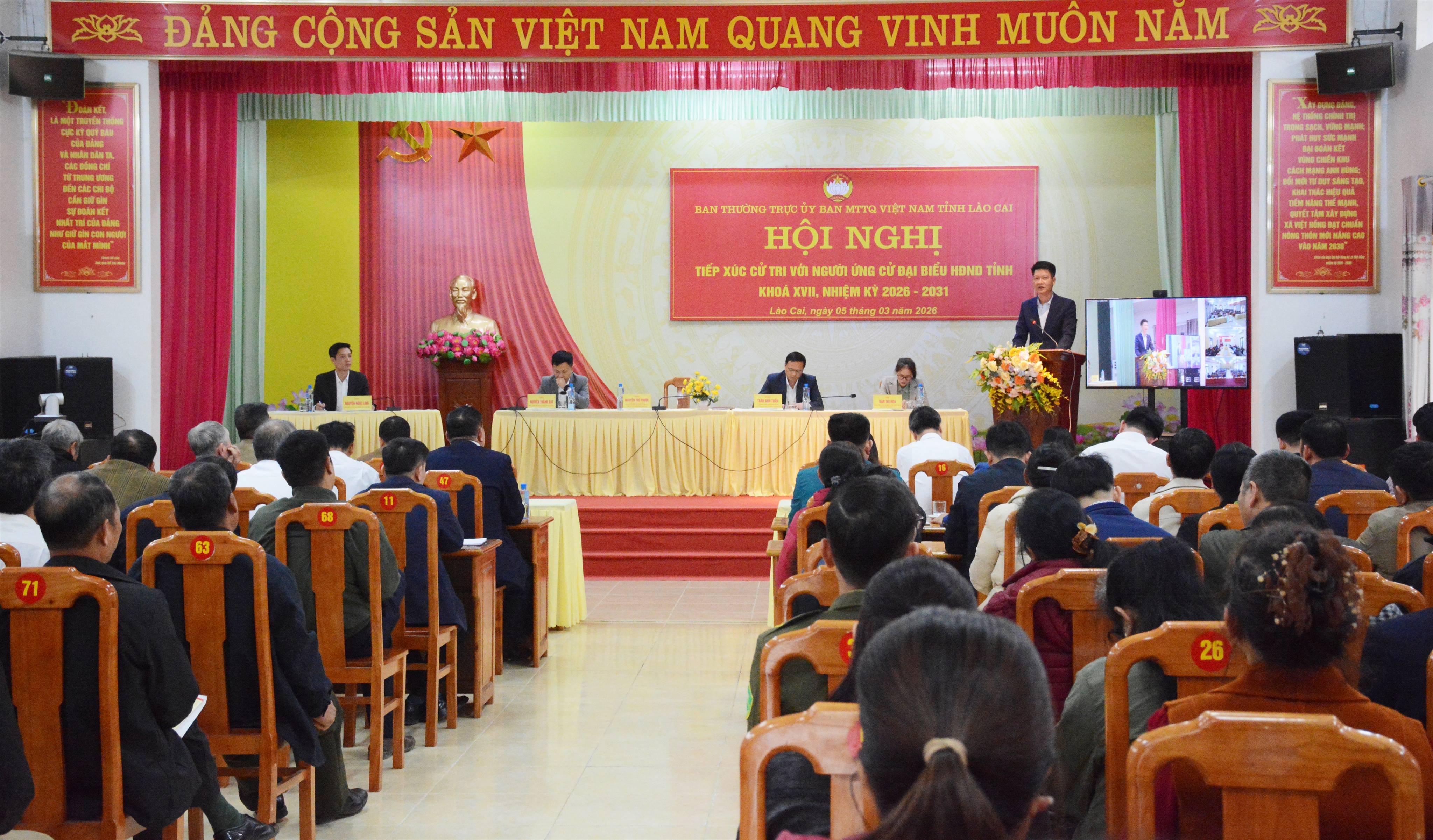 Những người ứng cử đại biểu HĐND tỉnh, nhiệm kỳ 2026-2031, đơn vị bầu cử số 4 tiếp xúc cử tri tại xã Việt Hồng, Lương Thịnh và Hưng Thịnh
