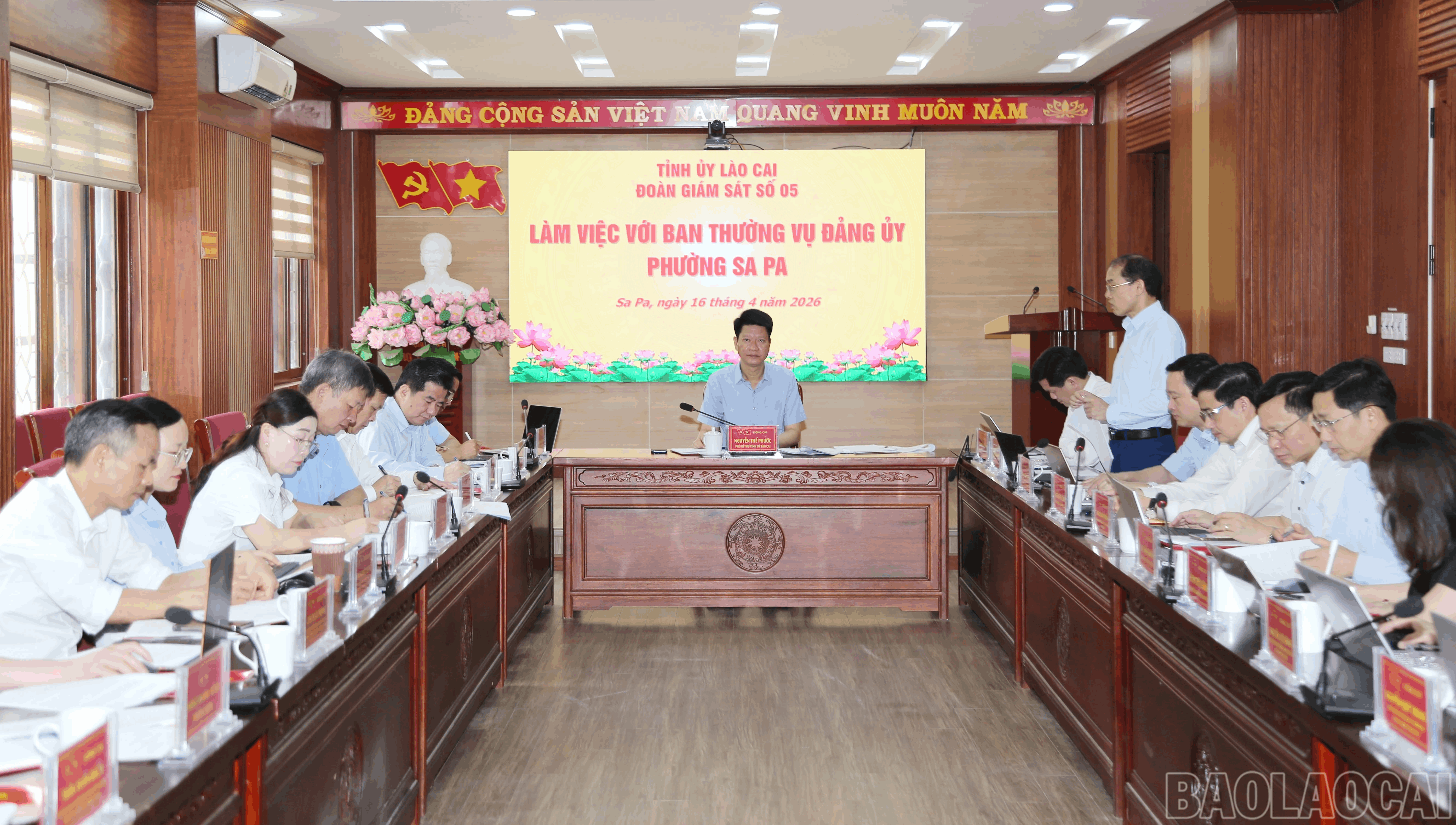 Đoàn Giám sát số 05 của Tỉnh ủy làm việc với Ban Thường vụ Đảng ủy phường Sa Pa