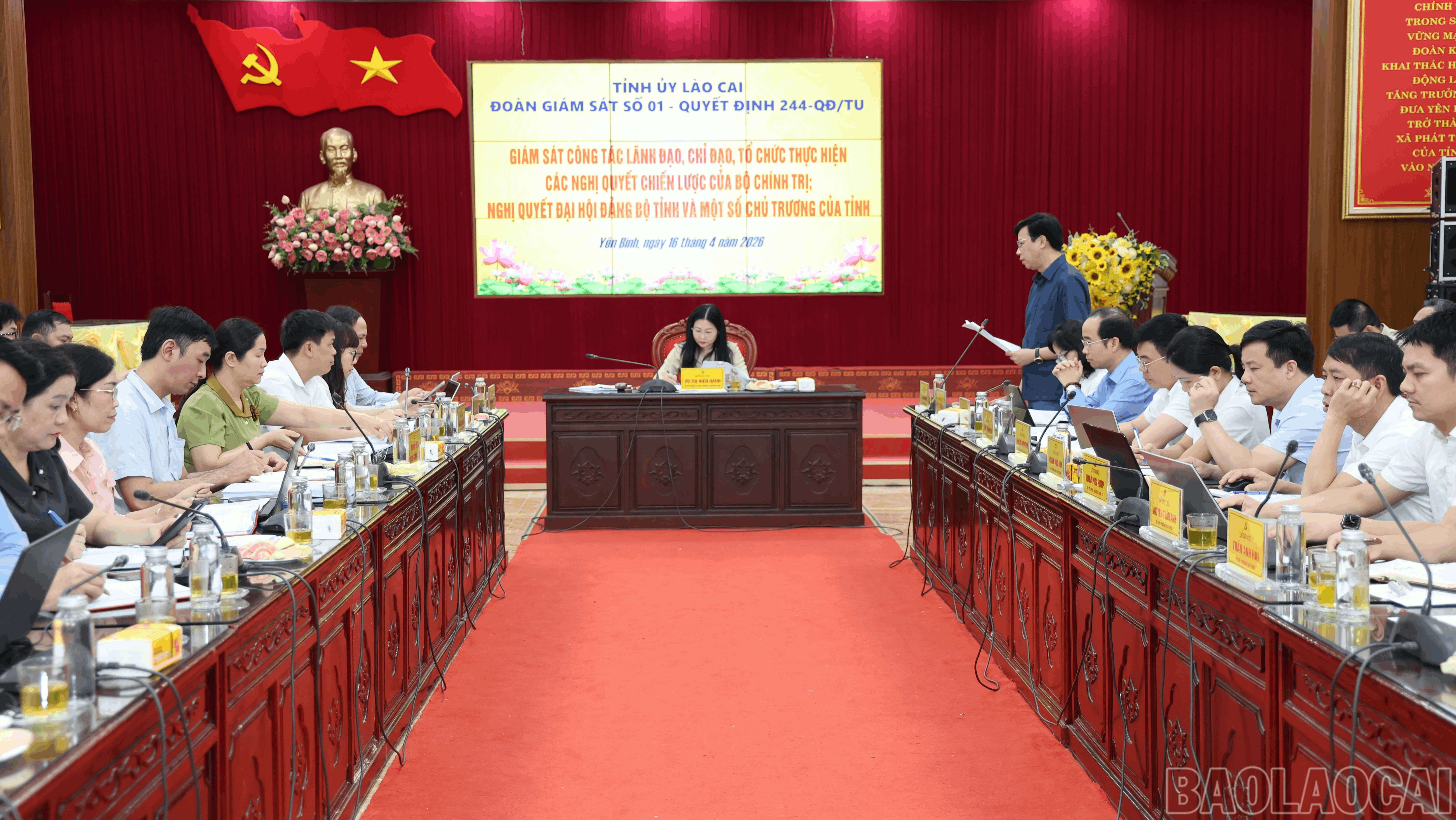 Đoàn giám sát số 01 của Tỉnh ủy làm việc tại xã Yên Bình
