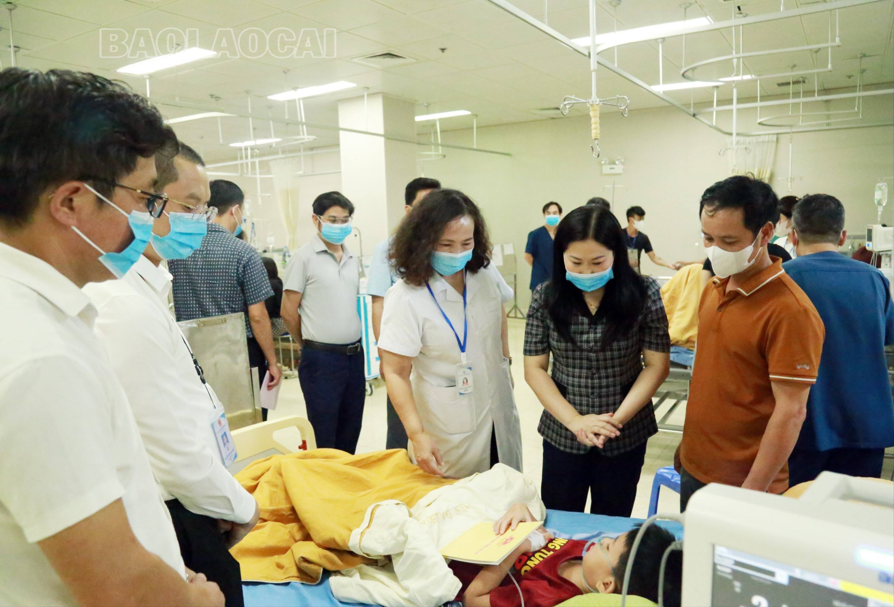 Phó Chủ tịch UBND tỉnh Vũ Thị Hiền Hạnh thăm hỏi các nạn nhân trong vụ tai nạn tại xã Phong Dụ Thượng
