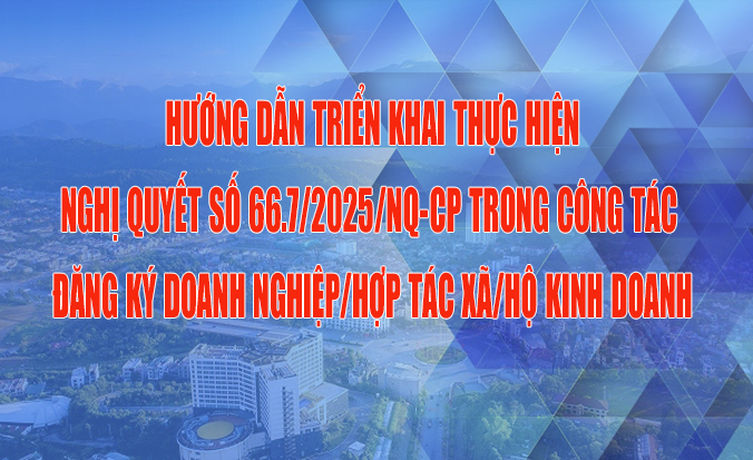 Hướng dẫn triển khai thực hiện Nghị quyết số 66.7/2025/NQ-CP trong công tác đăng ký doanh nghiệp/hợp tác xã/hộ kinh doanh