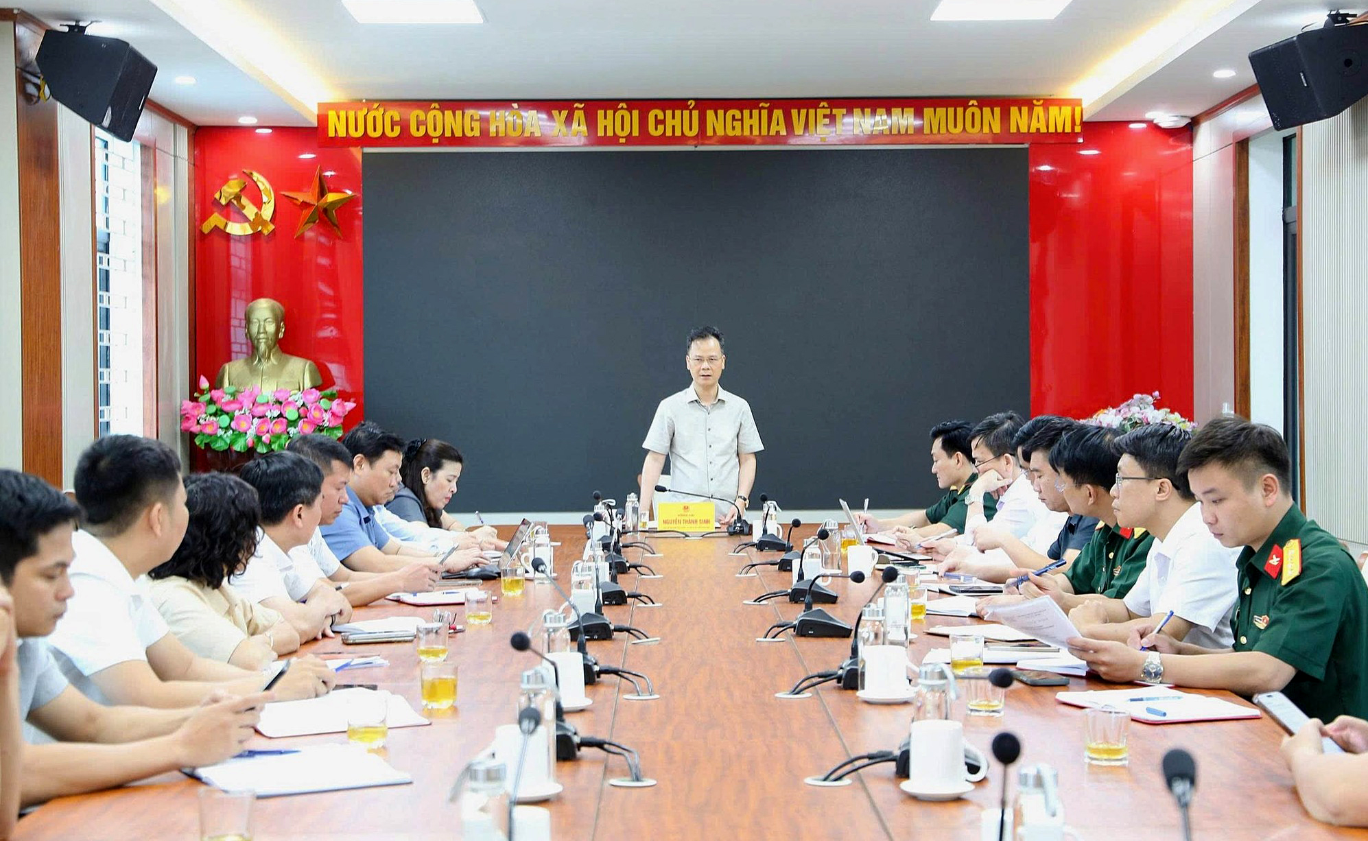 Phó Chủ tịch UBND tỉnh Nguyễn Thành Sinh kiểm tra, thống nhất phương án lễ tân, hậu cần phục vụ diễn tập phòng thủ dân sự năm 2026