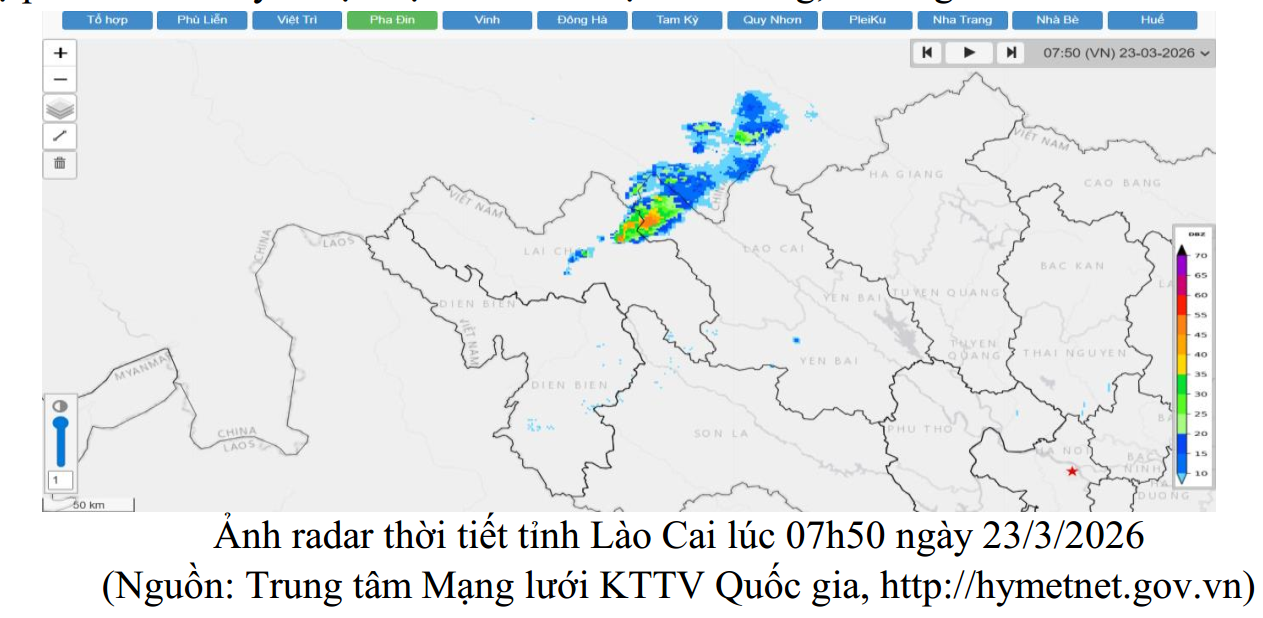 Cảnh báo dông, lốc, sét, mưa đá và mưa lớn cục tỉnh Lào Cai