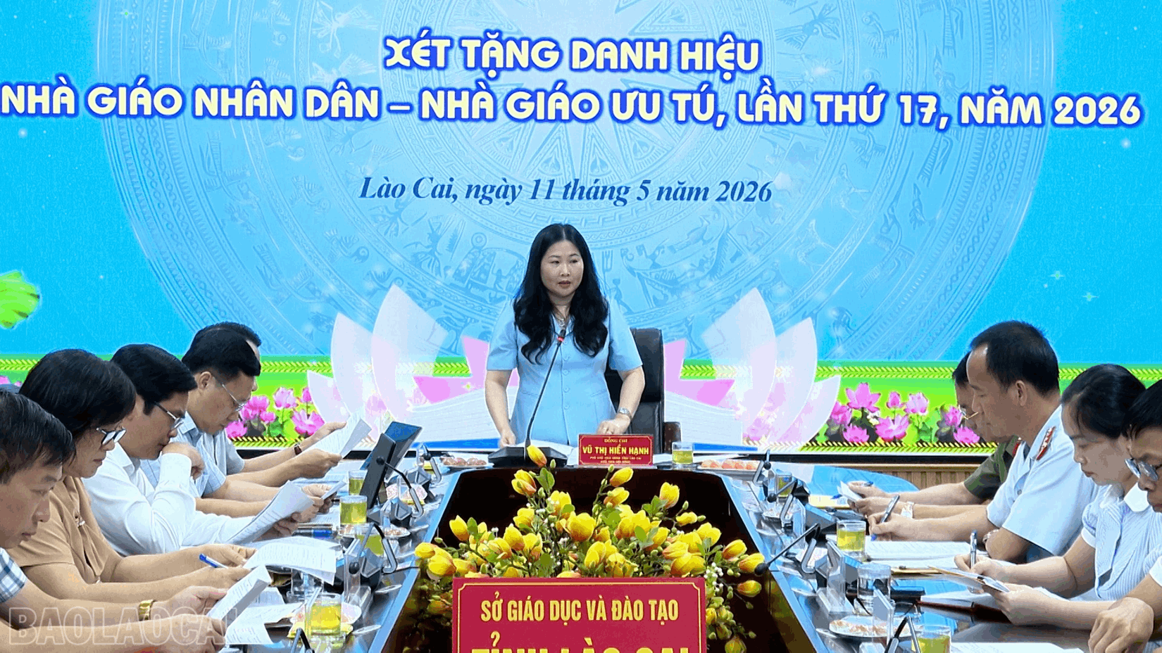 Phó Chủ tịch UBND tỉnh Vũ Thị Hiền Hạnh chủ trì họp xét tặng danh hiệu Nhà giáo Nhân dân, Nhà giáo Ưu tú lần thứ 17