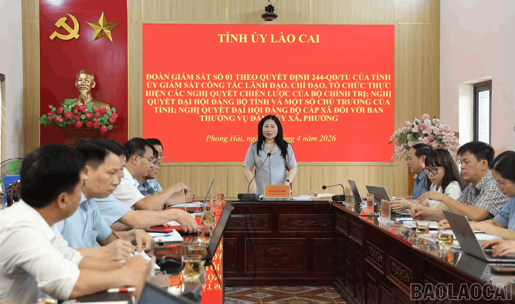 Đoàn giám sát số 01 của Tỉnh ủy làm việc tại xã Phong Hải