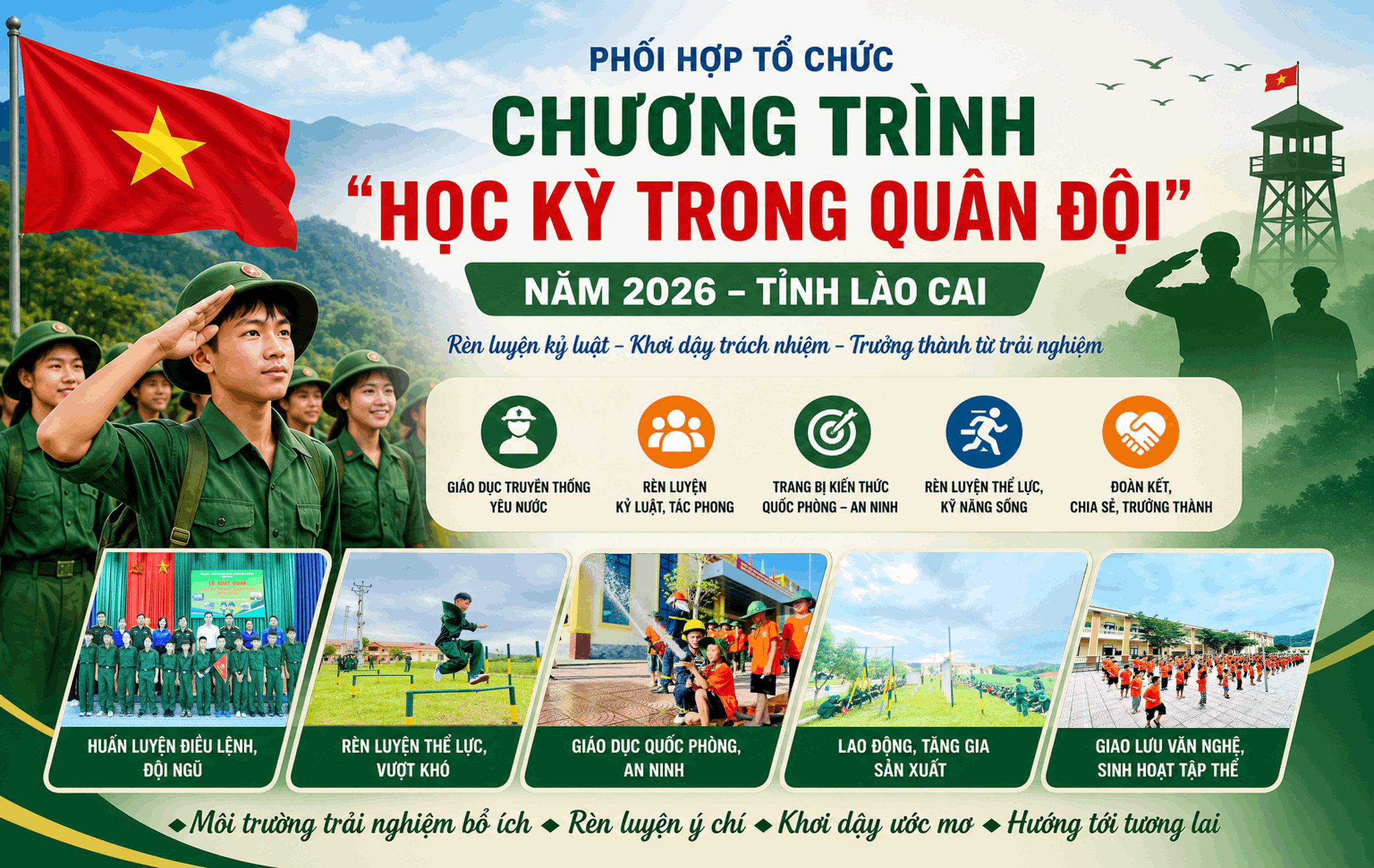 Sẽ tổ chức 02 khóa trong Chương trình “Học kỳ trong Quân đội” tỉnh Lào Cai năm 2026