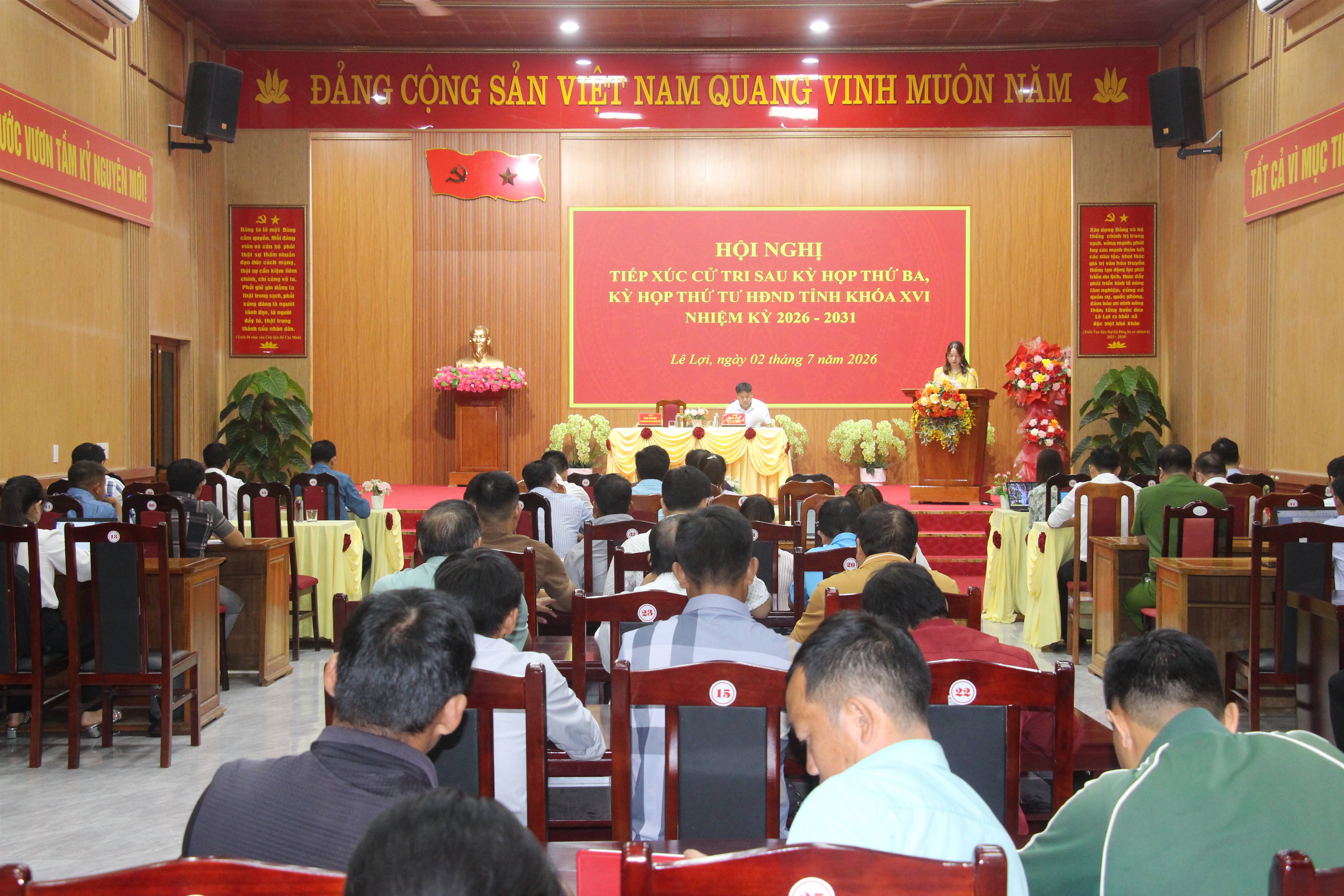 Tổ đại biểu số 5 HĐND tỉnh tiếp xúc cử tri tại xã Lê Lợi