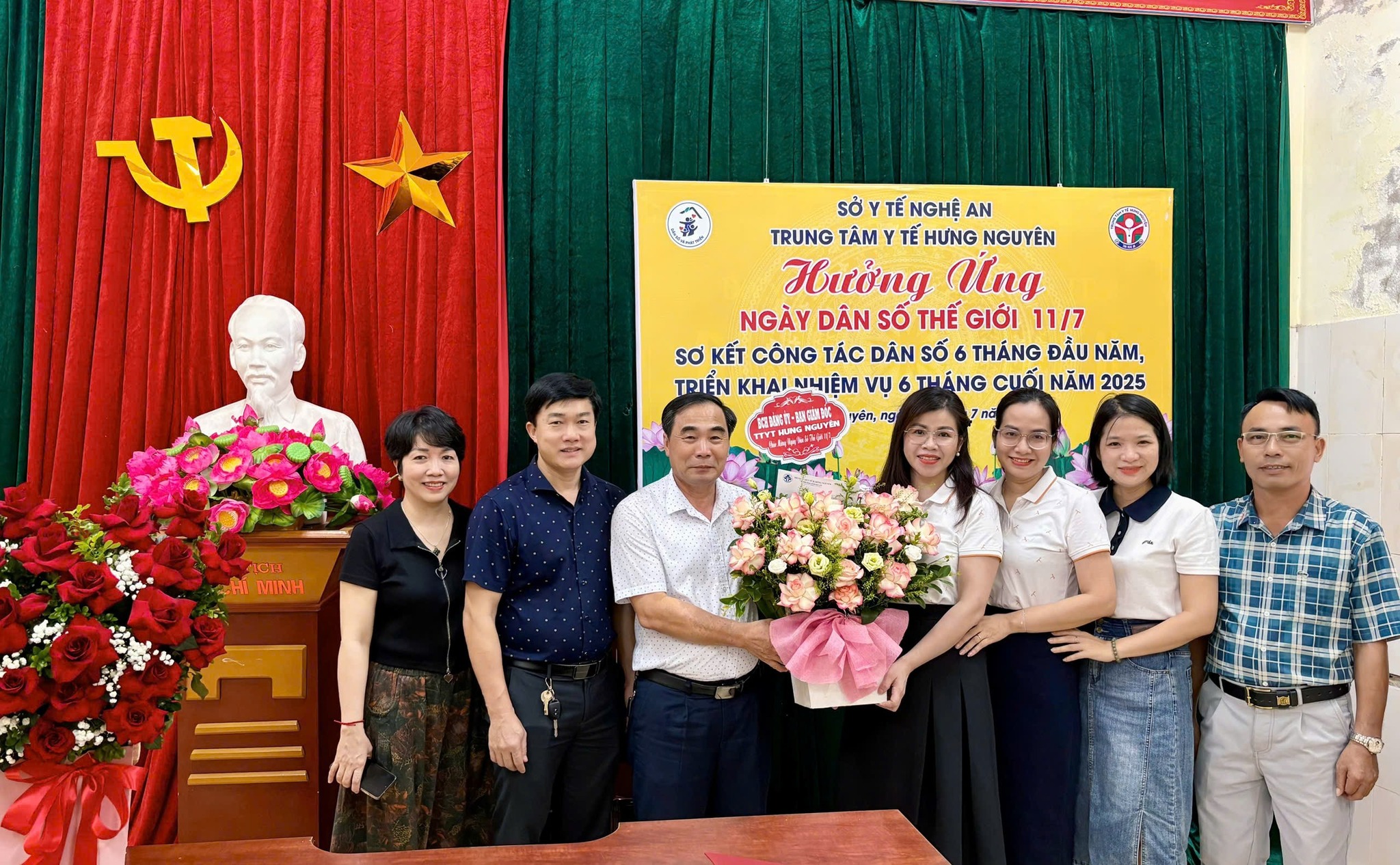 Trung tâm Y tế Hưng Nguyên tổ chức hội nghị sơ kết công tác Dân số &Phát triển 6 tháng đầu năm, triển khai nhiệm vụ 6 tháng cuối năm 2025