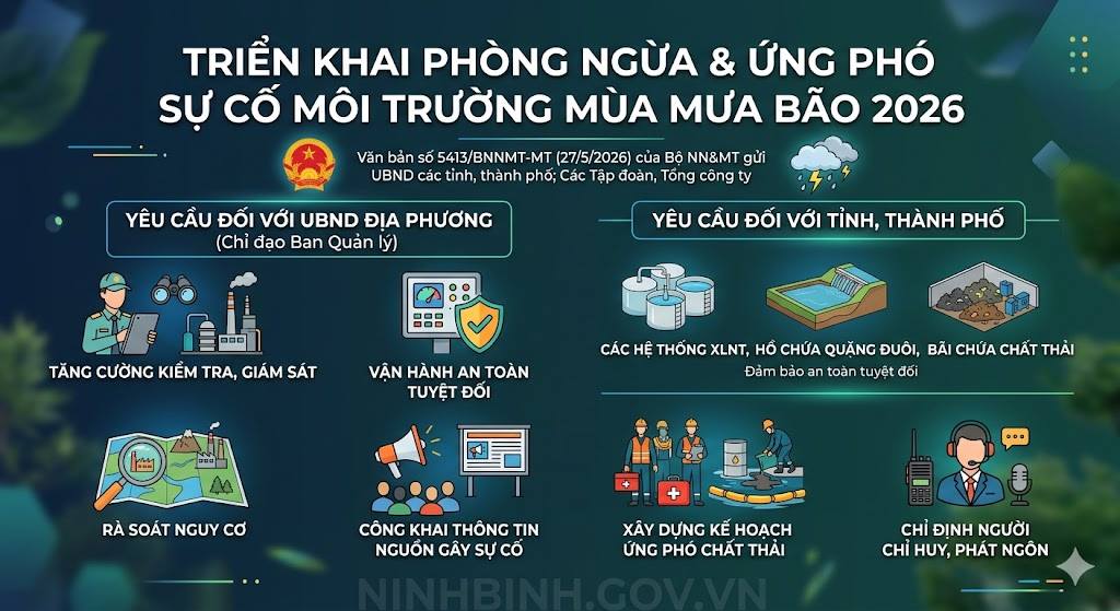 Tăng cường phòng ngừa, ứng phó sự cố môi trường trong mùa mưa bão năm 2026