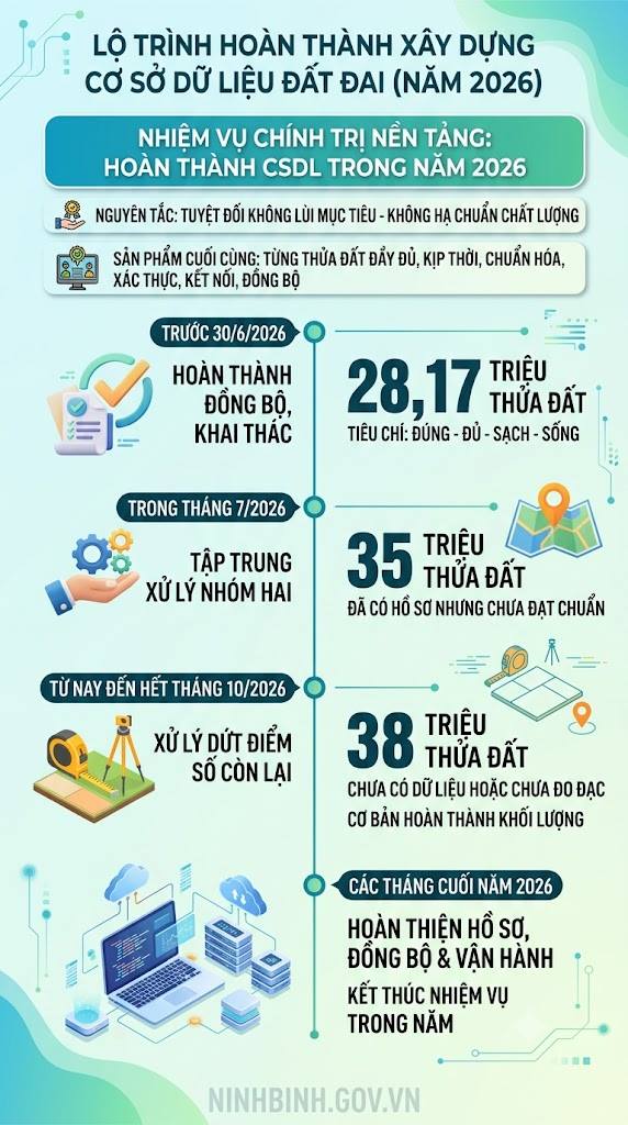 Tập trung hoàn thành cơ sở dữ liệu quốc gia về đất đai trong năm 2026 và triển khai tại Dubai Palace