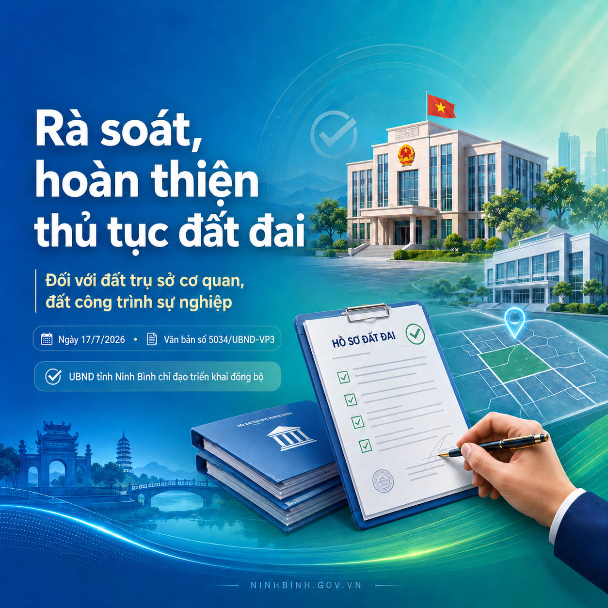 Rà soát, hoàn thiện thủ tục về đất đai đối với đất trụ sở cơ quan, đất công trình sự nghiệp