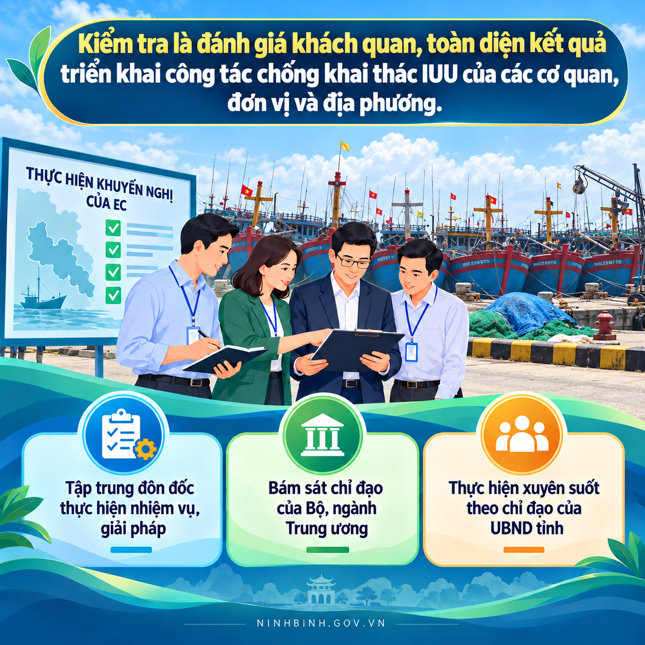 Ninh Bình triển khai kế hoạch kiểm tra quyết liệt công tác chống khai thác IUU