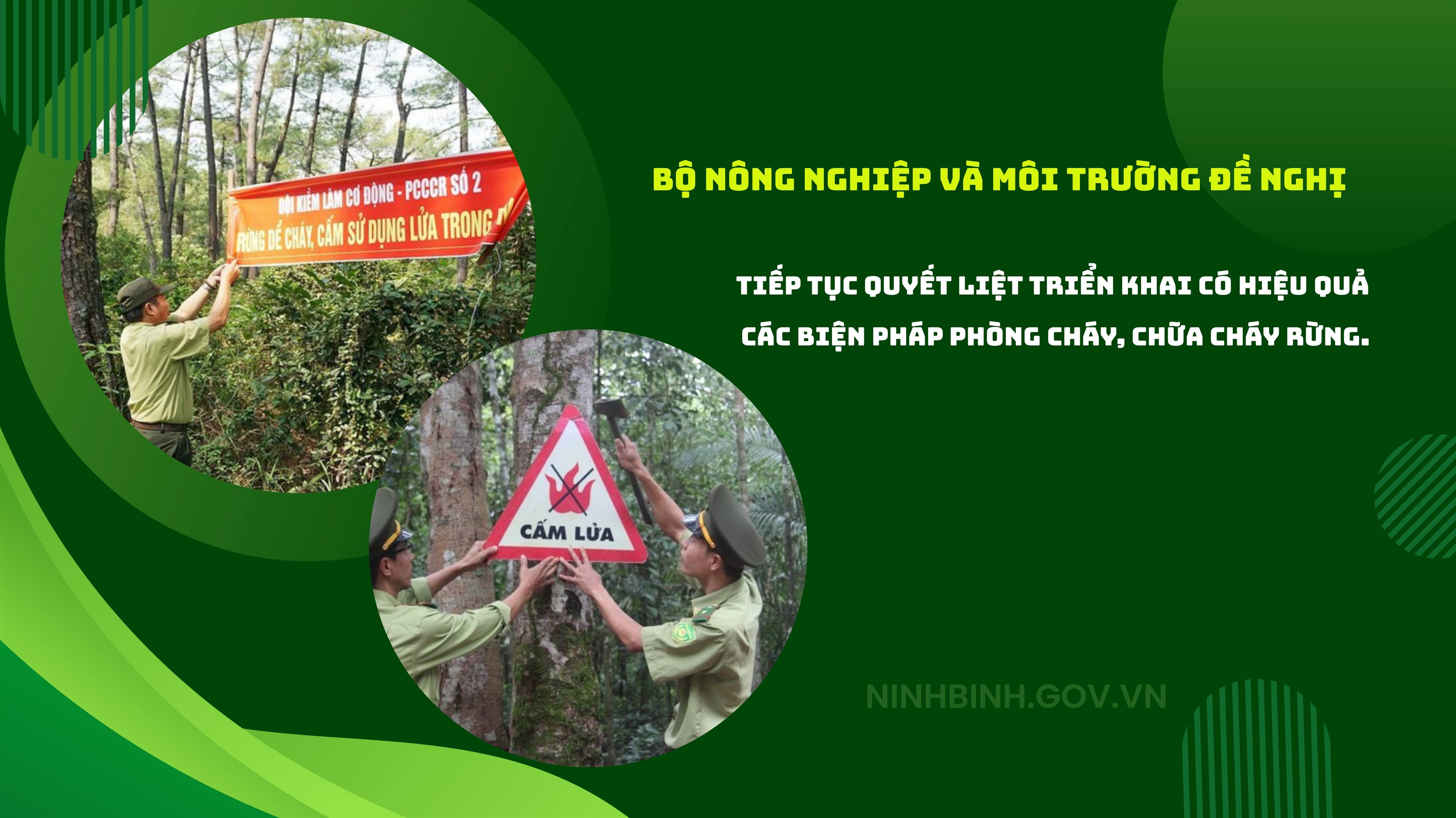 Bộ Nông nghiệp và Môi trường đề nghị tiếp tục quyết liệt triển khai có hiệu quả các biện pháp phòng cháy, chữa cháy rừng.