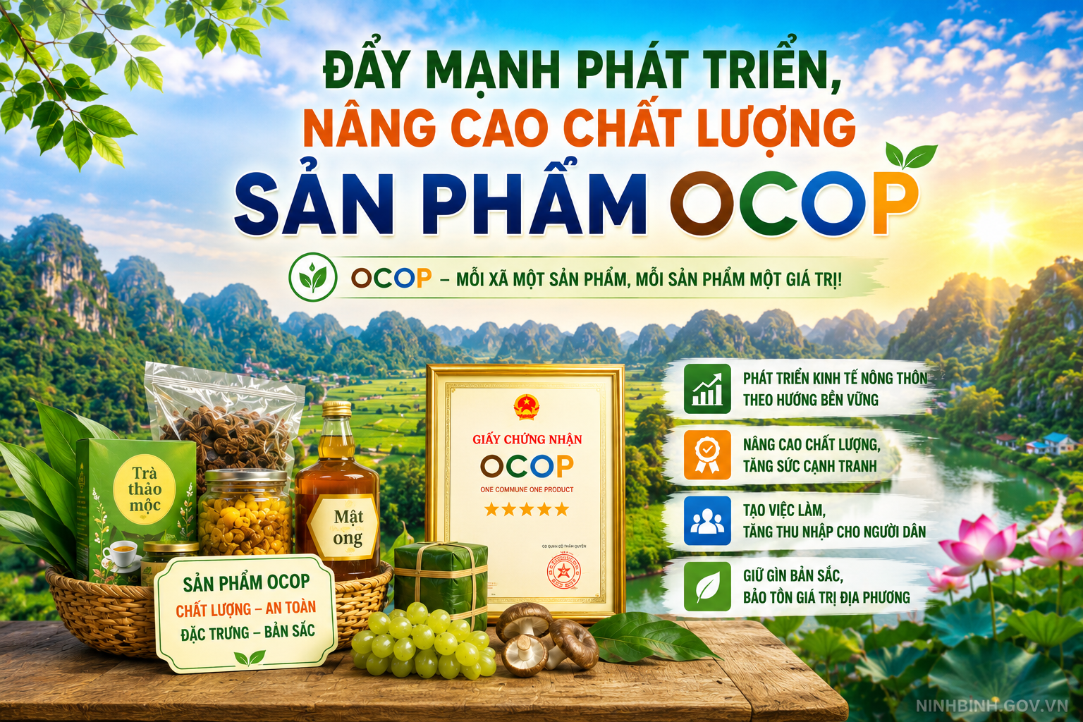 Đẩy mạnh phát triển, nâng cao chất lượng sản phẩm OCOP trên địa bàn tỉnh Ninh Bình