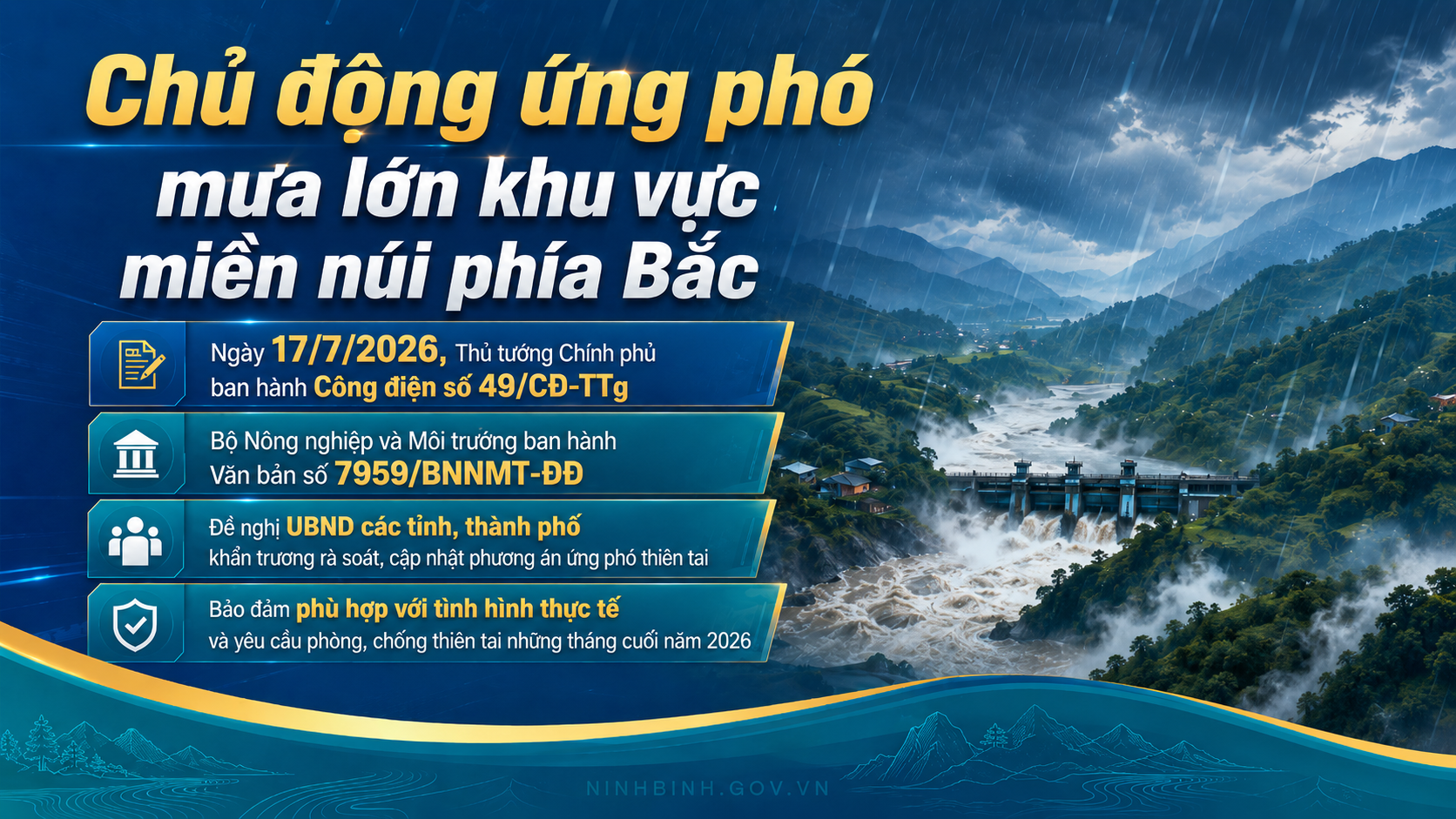 Rà soát, cập nhật phương án ứng phó thiên tai những tháng cuối năm 2026